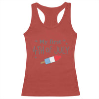 My First 4th of July Cute Summer Rocket Popsicle Racerback Tank Top Firecracker Ice Lolly Patriotic Baby Independence Holiday