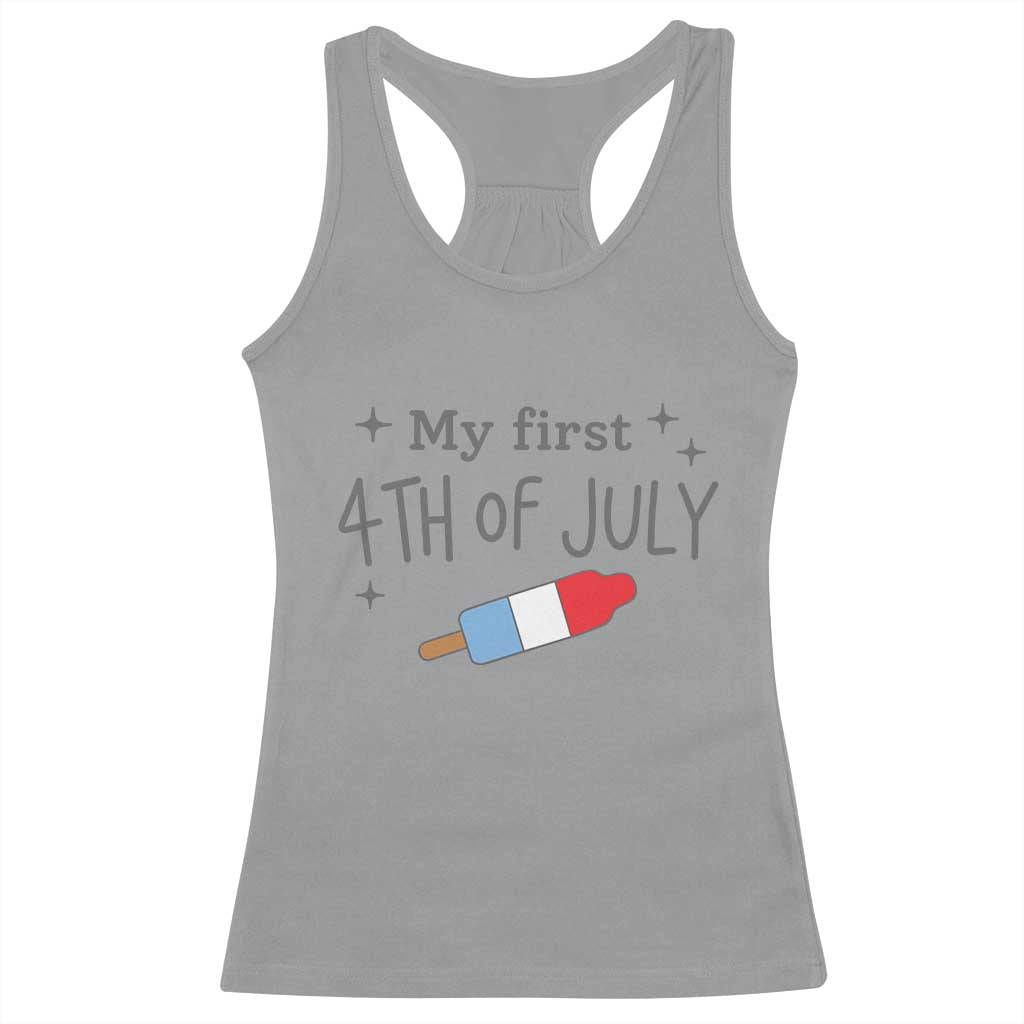 My First 4th of July Cute Summer Rocket Popsicle Racerback Tank Top Firecracker Ice Lolly Patriotic Baby Independence Holiday