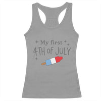 My First 4th of July Cute Summer Rocket Popsicle Racerback Tank Top Firecracker Ice Lolly Patriotic Baby Independence Holiday
