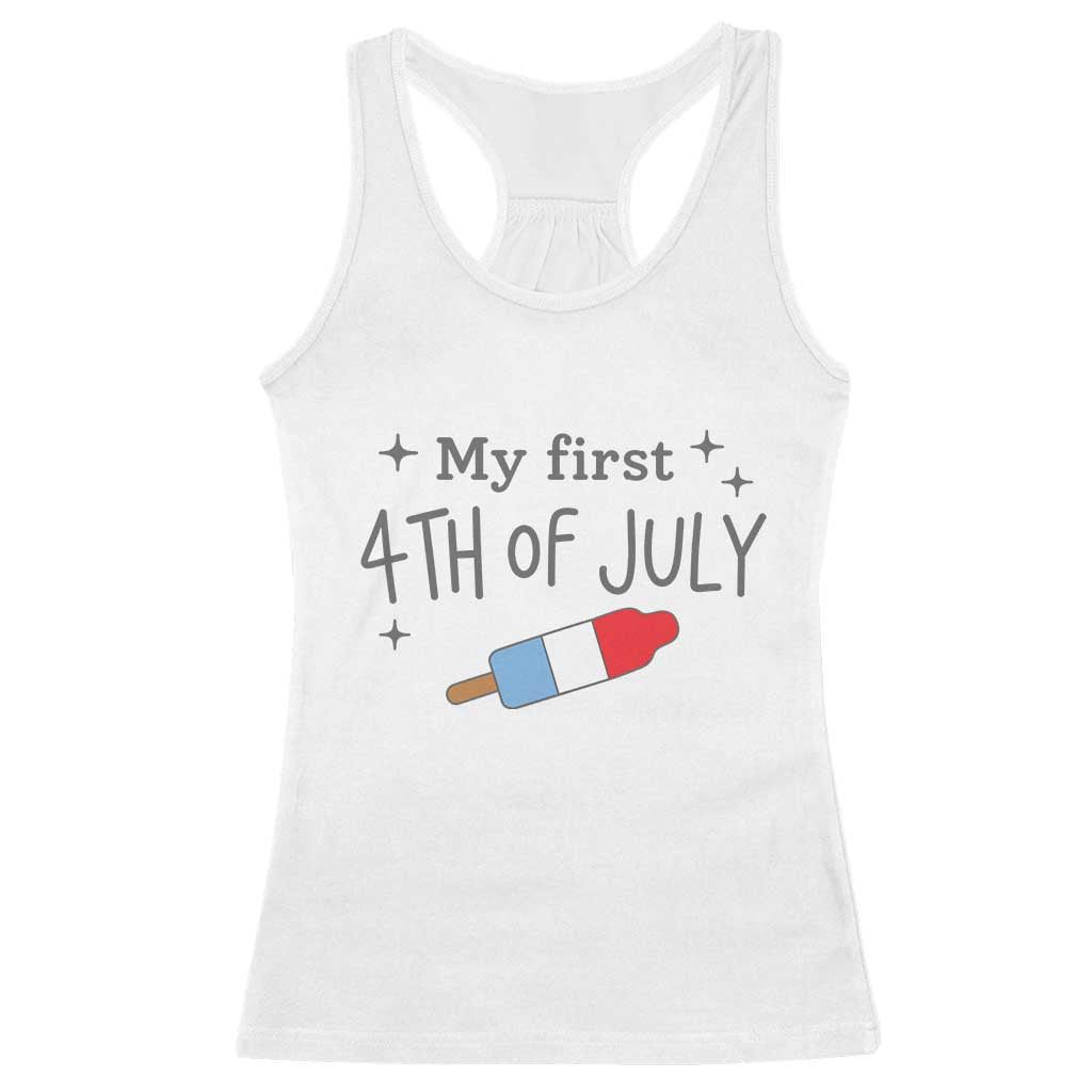 My First 4th of July Cute Summer Rocket Popsicle Racerback Tank Top Firecracker Ice Lolly Patriotic Baby Independence Holiday