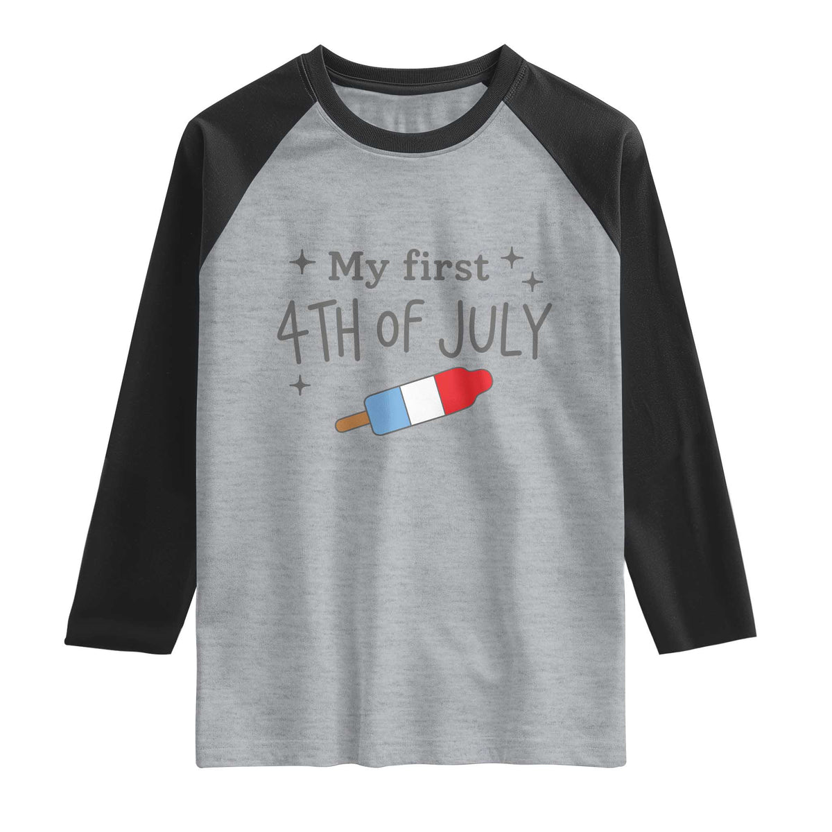 My First 4th of July Cute Summer Rocket Popsicle Raglan Shirt Firecracker Ice Lolly Patriotic Baby Independence Holiday
