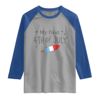 My First 4th of July Cute Summer Rocket Popsicle Raglan Shirt Firecracker Ice Lolly Patriotic Baby Independence Holiday