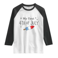 My First 4th of July Cute Summer Rocket Popsicle Raglan Shirt Firecracker Ice Lolly Patriotic Baby Independence Holiday