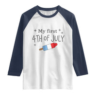 My First 4th of July Cute Summer Rocket Popsicle Raglan Shirt Firecracker Ice Lolly Patriotic Baby Independence Holiday