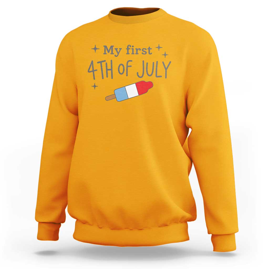My First 4th of July Cute Summer Rocket Popsicle Sweatshirt Firecracker Ice Lolly Patriotic Baby Independence Holiday