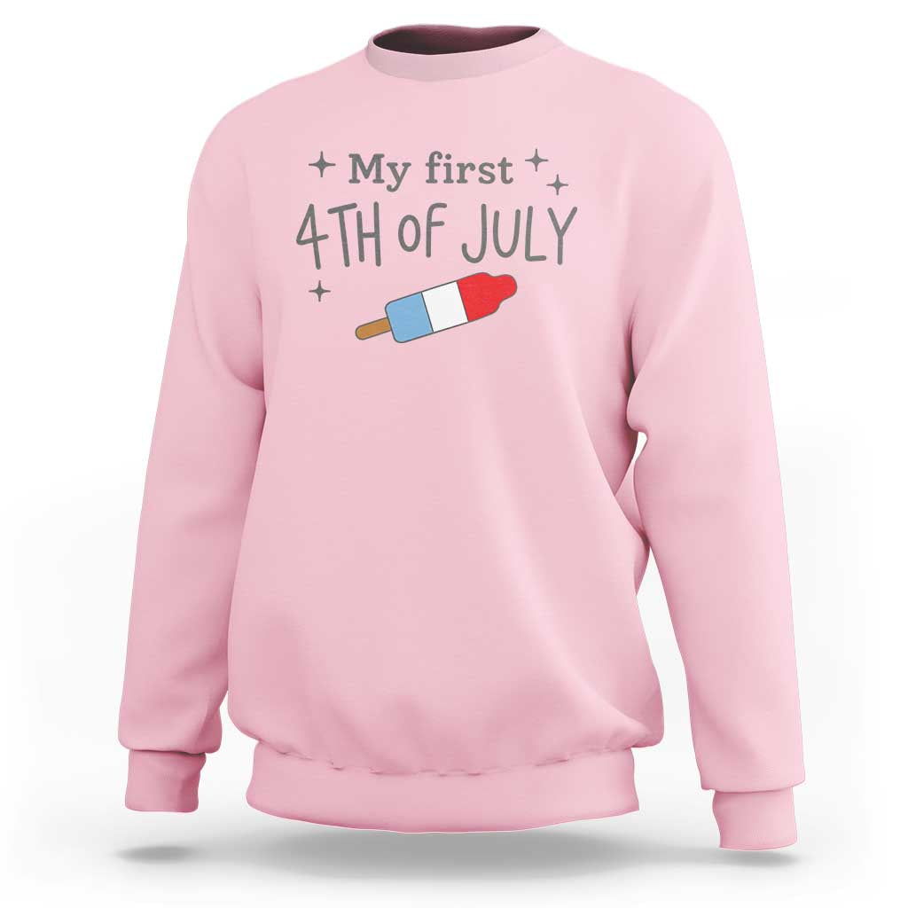 My First 4th of July Cute Summer Rocket Popsicle Sweatshirt Firecracker Ice Lolly Patriotic Baby Independence Holiday