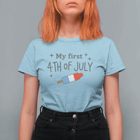 My First 4th of July Cute Summer Rocket Popsicle T Shirt For Women Firecracker Ice Lolly Patriotic Baby Independence Holiday