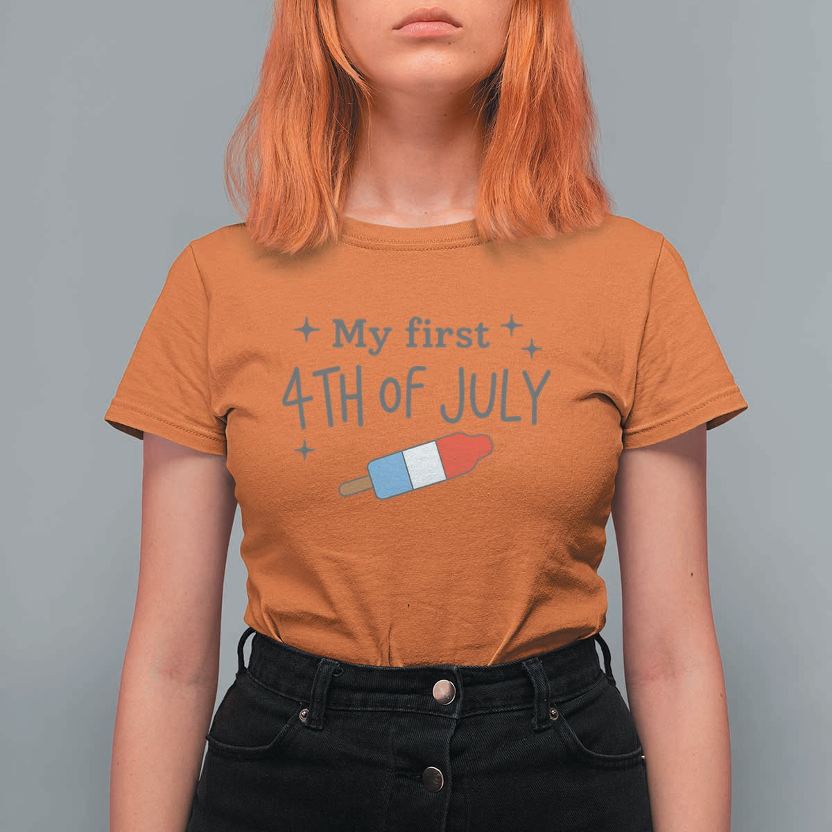 My First 4th of July Cute Summer Rocket Popsicle T Shirt For Women Firecracker Ice Lolly Patriotic Baby Independence Holiday