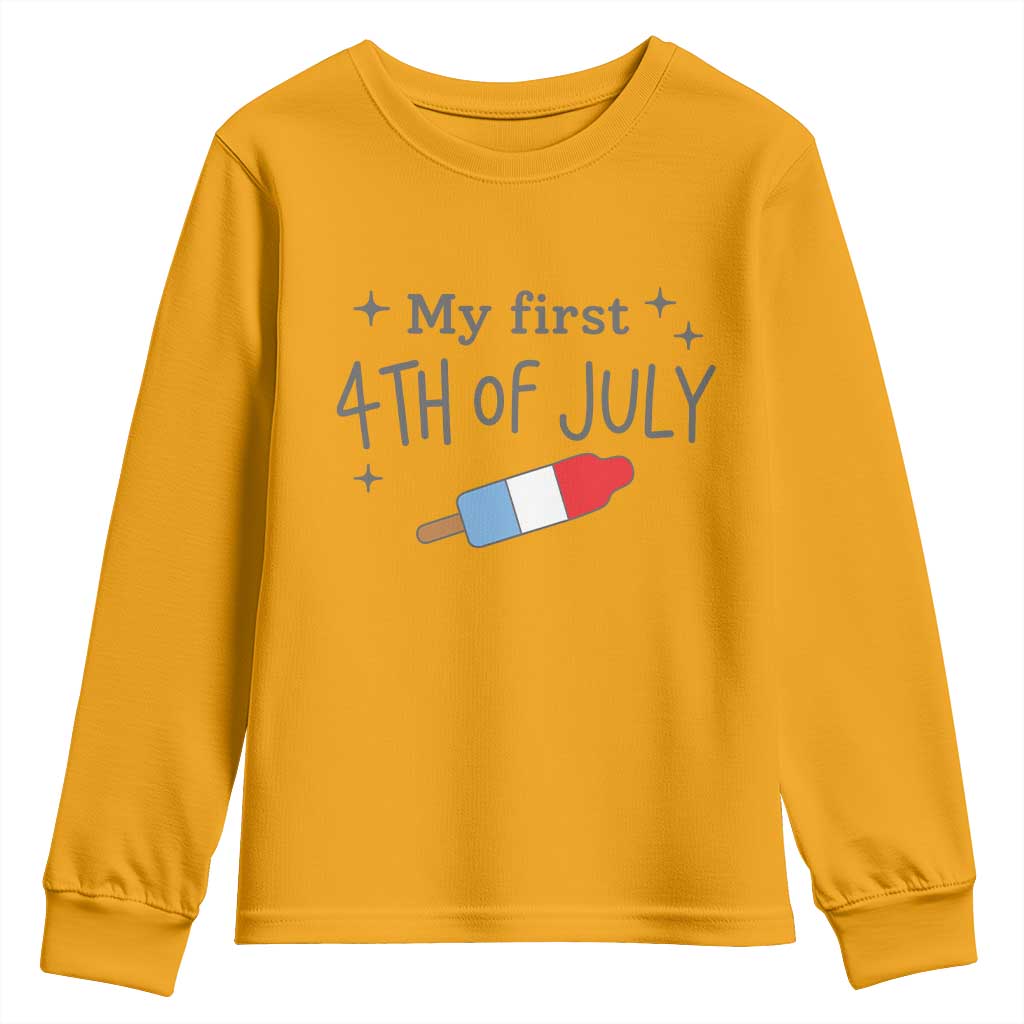 My First 4th of July Cute Summer Rocket Popsicle Youth Sweatshirt Firecracker Ice Lolly Patriotic Baby Independence Holiday