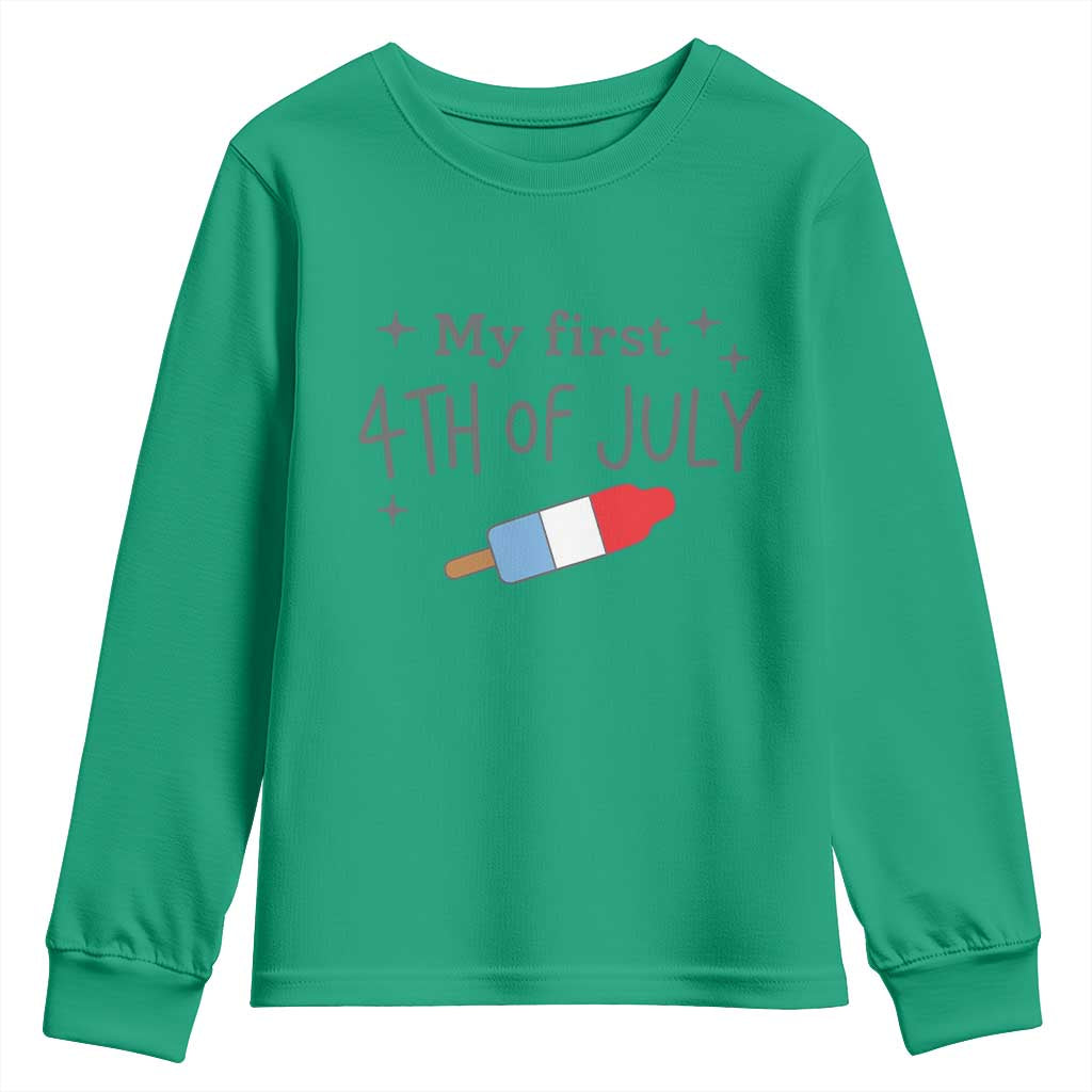 My First 4th of July Cute Summer Rocket Popsicle Youth Sweatshirt Firecracker Ice Lolly Patriotic Baby Independence Holiday