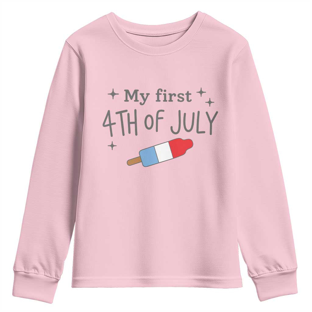 My First 4th of July Cute Summer Rocket Popsicle Youth Sweatshirt Firecracker Ice Lolly Patriotic Baby Independence Holiday