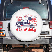 My First 4th of July Retro American Flag Pickup Truck Spare Tire Cover Americana Patriotic Independence Holiday Milestone
