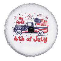 My First 4th of July Retro American Flag Pickup Truck Spare Tire Cover Americana Patriotic Independence Holiday Milestone