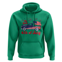 My First 4th of July Retro American Flag Pickup Truck Hoodie Americana Patriotic Independence Holiday Milestone