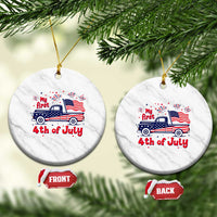 My First 4th of July Retro American Flag Pickup Truck Ceramic Ornament Americana Patriotic Independence Holiday Milestone