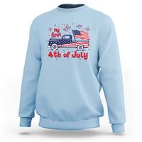 My First 4th of July Retro American Flag Pickup Truck Sweatshirt Americana Patriotic Independence Holiday Milestone