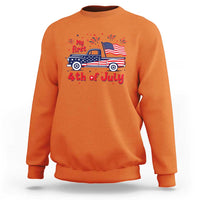 My First 4th of July Retro American Flag Pickup Truck Sweatshirt Americana Patriotic Independence Holiday Milestone
