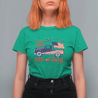 My First 4th of July Retro American Flag Pickup Truck T Shirt For Women Americana Patriotic Independence Holiday Milestone