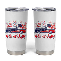 My First 4th of July Retro American Flag Pickup Truck Tumbler Cup Americana Patriotic Independence Holiday Milestone