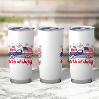 My First 4th of July Retro American Flag Pickup Truck Tumbler Cup Americana Patriotic Independence Holiday Milestone