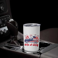 My First 4th of July Retro American Flag Pickup Truck Tumbler Cup Americana Patriotic Independence Holiday Milestone