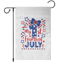 My 1st Fourth of July Patriotic Star Bow Garden Flag Number One Festive Holiday Independence Milestone