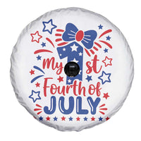 My 1st Fourth of July Patriotic Star Bow Spare Tire Cover Number One Festive Holiday Independence Milestone