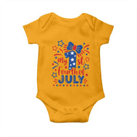 My 1st Fourth of July Patriotic Star Bow Baby Onesie Number One Festive Holiday Independence Milestone