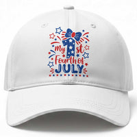 My 1st Fourth of July Patriotic Star Bow Baseball Cap Number One Festive Holiday Independence Milestone