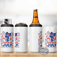 My 1st Fourth of July Patriotic Star Bow 4 in 1 Can Cooler Tumbler Number One Festive Holiday Independence Milestone