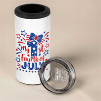 My 1st Fourth of July Patriotic Star Bow 4 in 1 Can Cooler Tumbler Number One Festive Holiday Independence Milestone