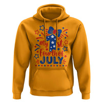 My 1st Fourth of July Patriotic Star Bow Hoodie Number One Festive Holiday Independence Milestone