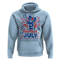 My 1st Fourth of July Patriotic Star Bow Hoodie Number One Festive Holiday Independence Milestone