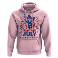 My 1st Fourth of July Patriotic Star Bow Hoodie Number One Festive Holiday Independence Milestone