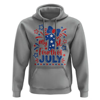 My 1st Fourth of July Patriotic Star Bow Hoodie Number One Festive Holiday Independence Milestone