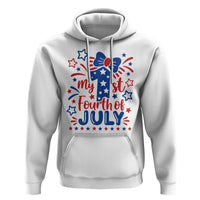 My 1st Fourth of July Patriotic Star Bow Hoodie Number One Festive Holiday Independence Milestone