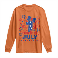 My 1st Fourth of July Patriotic Star Bow Long Sleeve Shirt Number One Festive Holiday Independence Milestone