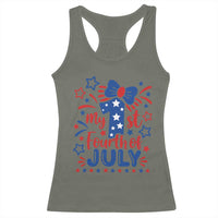 My 1st Fourth of July Patriotic Star Bow Racerback Tank Top Number One Festive Holiday Independence Milestone