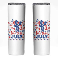 My 1st Fourth of July Patriotic Star Bow Skinny Tumbler Number One Festive Holiday Independence Milestone