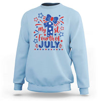 My 1st Fourth of July Patriotic Star Bow Sweatshirt Number One Festive Holiday Independence Milestone