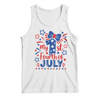 My 1st Fourth of July Patriotic Star Bow Tank Top Number One Festive Holiday Independence Milestone