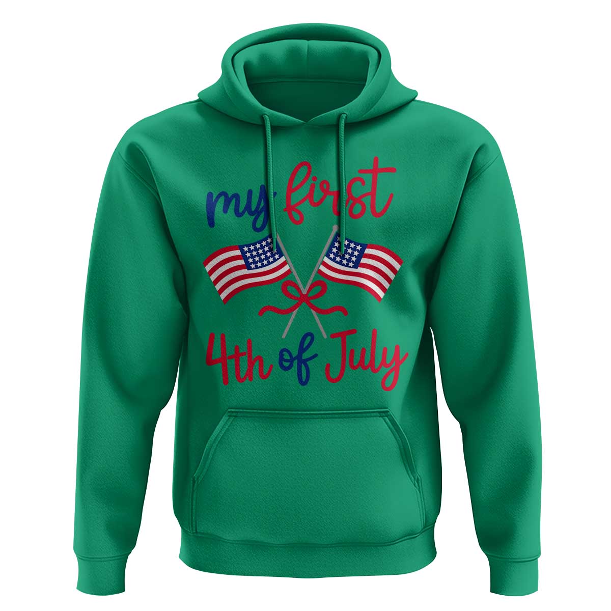 My First 4th of July Crossed American Flags Bow Hoodie Patriotic Baby Girl Holiday Milestone