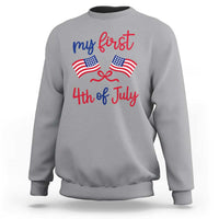 My First 4th of July Crossed American Flags Bow Sweatshirt Patriotic Baby Girl Holiday Milestone