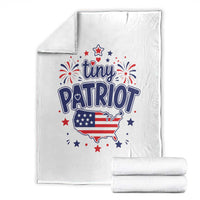 Tiny Patriot 4th of July Fireworks Throw Blanket USA Map American Flag Red White and Blue Patriotic Holiday