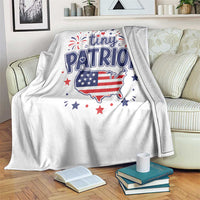 Tiny Patriot 4th of July Fireworks Throw Blanket USA Map American Flag Red White and Blue Patriotic Holiday