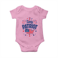 Tiny Patriot 4th of July Fireworks Baby Onesie USA Map American Flag Red White and Blue Patriotic Holiday