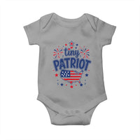 Tiny Patriot 4th of July Fireworks Baby Onesie USA Map American Flag Red White and Blue Patriotic Holiday