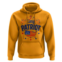Tiny Patriot 4th of July Fireworks Hoodie USA Map American Flag Red White and Blue Patriotic Holiday