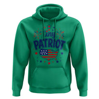Tiny Patriot 4th of July Fireworks Hoodie USA Map American Flag Red White and Blue Patriotic Holiday