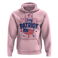 Tiny Patriot 4th of July Fireworks Hoodie USA Map American Flag Red White and Blue Patriotic Holiday